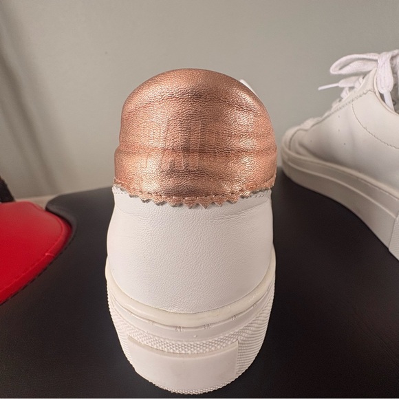 PAIGE White and Rose Gold Leather Platform Sneakers size 11 (run small) - Picture 4 of 16